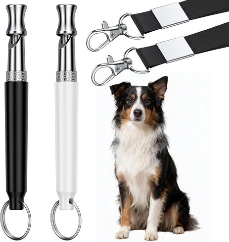 Dog Whistle, 2 Pack Dog Training Whistle with Lanyard, Adjustable Ultrasonic Silent Dog Recall Whistles, Professional Dog Whistle to Stop Barking Neighbors Dog in Kuwait