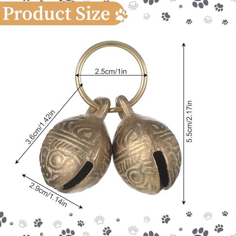 Large Bell for Dog Collar, 2 PCS Copper Dog Bells Collars Extra Loud Dogs Collar Bell for Pet Tracking Anti Lost Training Pets Pendant Accessories Anti Theft Bells for Medium Large Dogs & Cats in Saudi Arabia