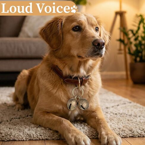 Large Bell for Dog Collar, 2 PCS Copper Dog Bells Collars Extra Loud Dogs Collar Bell for Pet Tracking Anti Lost Training Pets Pendant Accessories Anti Theft Bells for Medium Large Dogs & Cats in Saudi Arabia