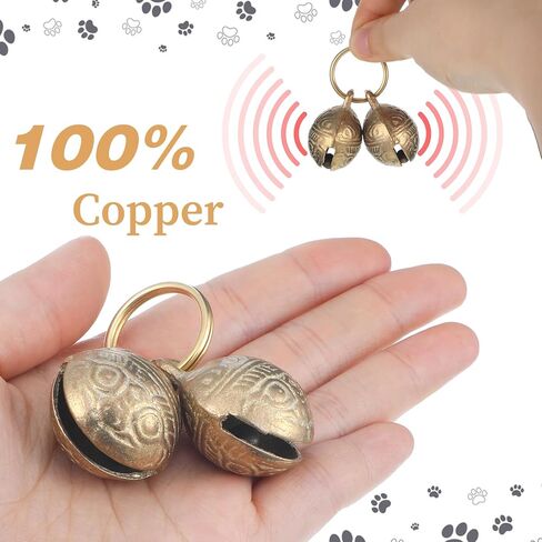 Large Bell for Dog Collar, 2 PCS Copper Dog Bells Collars Extra Loud Dogs Collar Bell for Pet Tracking Anti Lost Training Pets Pendant Accessories Anti Theft Bells for Medium Large Dogs & Cats in Saudi Arabia