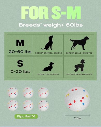 2.3" Balls for Automatic Dog Ball Launcher Interactive Ball Thrower (White-6 Balls) in Saudi Arabia