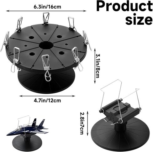 2 Sets Spray Work Painting Stands Rotating Model Painting Stand Holders with 8 Pcs Crocodile Clips Plastic Miniature Holder Base Tools for DIY Model Cars Airplanes Airbrush Hobby Parts in Saudi Arabia