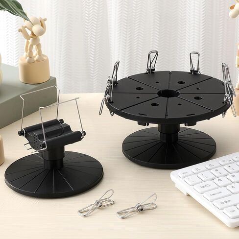 2 Sets Spray Work Painting Stands Rotating Model Painting Stand Holders with 8 Pcs Crocodile Clips Plastic Miniature Holder Base Tools for DIY Model Cars Airplanes Airbrush Hobby Parts in Saudi Arabia