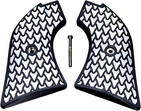White & Black Dragon Scale Printed Heritage Rough Rider Grips in Saudi Arabia