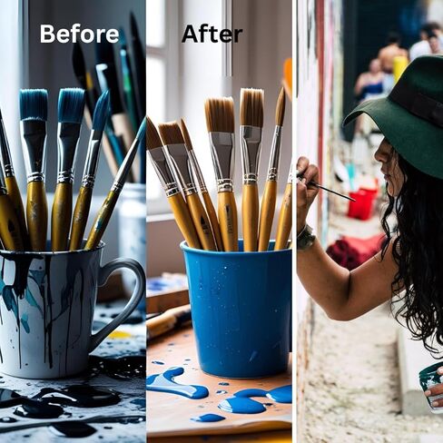 منظف ​​وحافظ الفرش من ذا ماسترز، 2.5 أونصة مع وسادة تنظيف من السيليكون، حزمة العناية بالفرشاة - تنظيف واستعادة فرش الطلاء بلطف in Kuwait