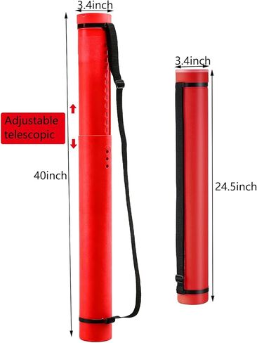 8 قطع من أنبوب الملصقات القابل للتوسيع مع حزام الكتف، حامل تخزين المستندات البلاستيكي يمتد من 24 إلى 40 بوصة، أنبوب المستندات المحمول للأعمال الفنية والمخططات والصياغة واللفائف (4 ألوان) in Kuwait