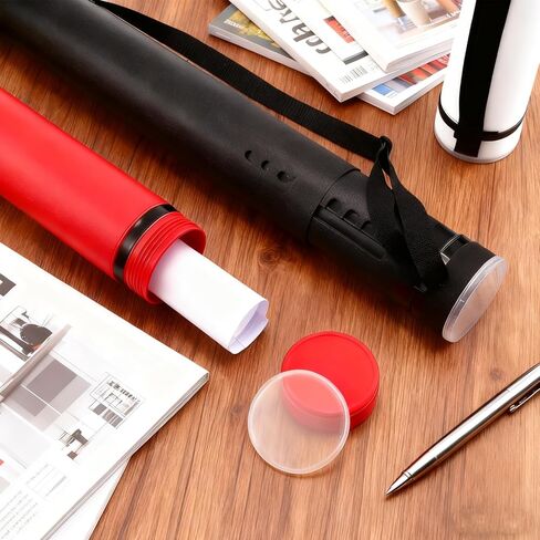 8 قطع من أنبوب الملصقات القابل للتوسيع مع حزام الكتف، حامل تخزين المستندات البلاستيكي يمتد من 24 إلى 40 بوصة، أنبوب المستندات المحمول للأعمال الفنية والمخططات والصياغة واللفائف (4 ألوان) in Kuwait