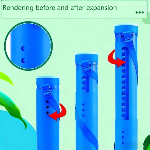 8 قطع من أنبوب الملصقات القابل للتوسيع مع حزام الكتف، حامل تخزين المستندات البلاستيكي يمتد من 24 إلى 40 بوصة، أنبوب المستندات المحمول للأعمال الفنية والمخططات والصياغة واللفائف (4 ألوان) in Kuwait