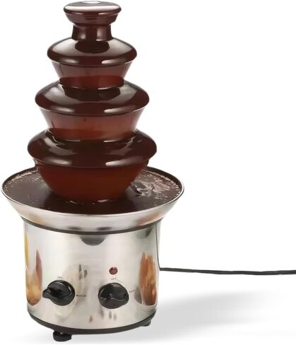 Chocolate Fountain Machine, 4 Tier Stainless Steel - 60-Ounce Electric Fondue Fountain with Temperature Control, Hot Chocolate Cheese Melting Heat Machine for Catering, Cafe, Hotel, Party, Wedding in Saudi Arabia
