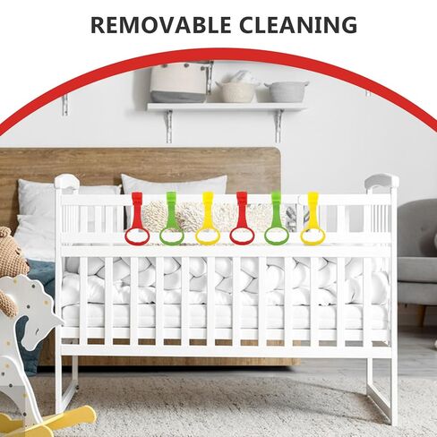 SAFIGLE Infant Crib Pull up Rings Hanging Rings Pull up Handles for Toddler Walking Learning and Motor Skills Development 7.87X3.54X0.98In in Saudi Arabia