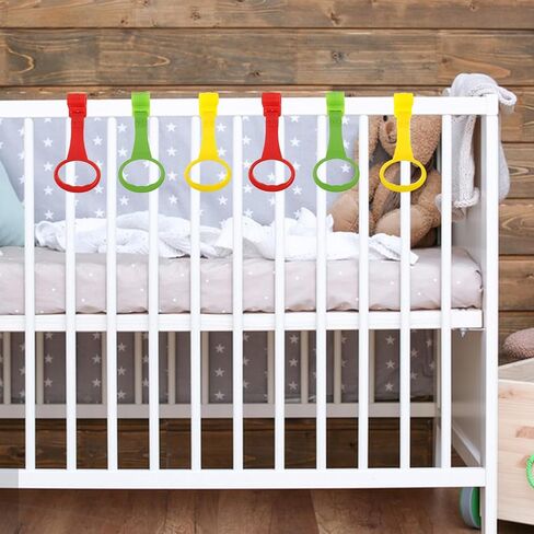 SAFIGLE Infant Crib Pull up Rings Hanging Rings Pull up Handles for Toddler Walking Learning and Motor Skills Development 7.87X3.54X0.98In in Saudi Arabia