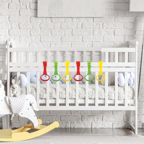 SAFIGLE Infant Crib Pull up Rings Hanging Rings Pull up Handles for Toddler Walking Learning and Motor Skills Development 7.87X3.54X0.98In in Saudi Arabia