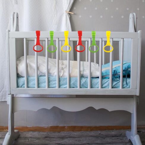 SAFIGLE Infant Crib Pull up Rings Hanging Rings Pull up Handles for Toddler Walking Learning and Motor Skills Development 7.87X3.54X0.98In in Saudi Arabia