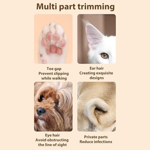 Pet Trimmer, High Performance Electric Clipper, Grooming Tool with LED Light & Silent Design, 500mAh Lithium Battery for Safe Grooming in Kuwait