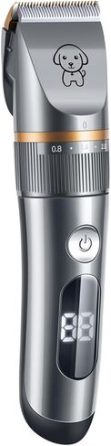 Pet Hair Clipper, Quiet Cat Clippers Grooming Kit with Comb 5 Speed, Rechargeable for Long Hair, LED Display, Design in Saudi Arabia