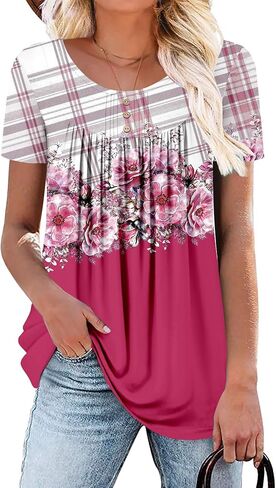 BETTE BOUTIK Women's Summer Tunic Tops Flowy Flare Botton Down Shirts Blouses S-3XL in Saudi Arabia