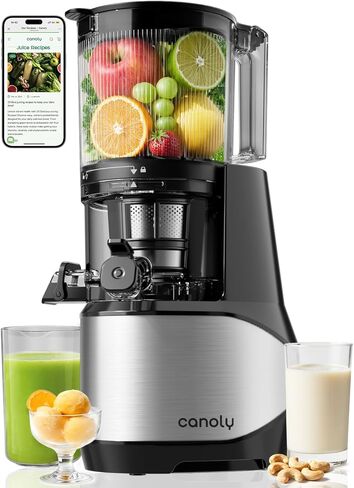 Canoly C09 Cold Press Juicer, 6" Extra Wide Feed Chute, 3-IN-1 Strainers (Juice & Sorbet & Nut Milk), Powerful AC Brushless Motor, Self Precut System, Juicer Machines with BPA-Free (Classic) in Kuwait
