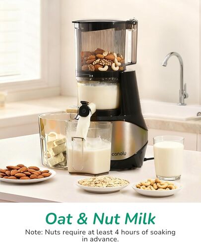 Canoly C09 Cold Press Juicer, 6" Extra Wide Feed Chute, 3-IN-1 Strainers (Juice & Sorbet & Nut Milk), Powerful AC Brushless Motor, Self Precut System, Juicer Machines with BPA-Free (Classic) in Kuwait