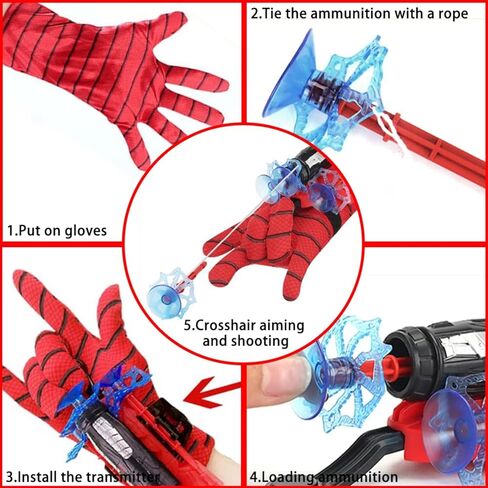 Spider Web Shooters for Kids,Adjustable Wrist Launcher Slinging Toy, Imaginative Role-Play Costume Accessory for Boys & Girls in Saudi Arabia