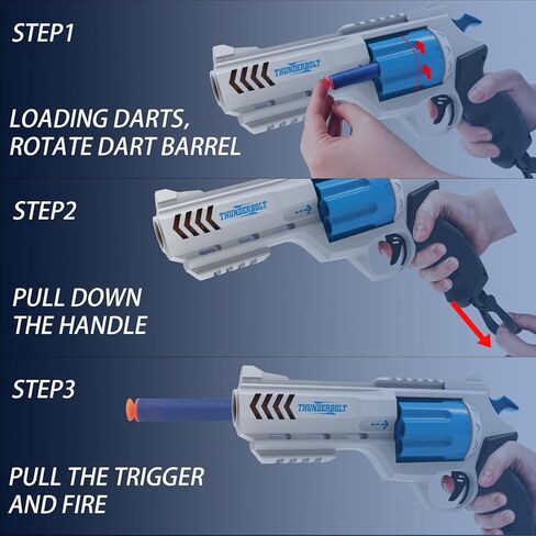 2 Pack Foam Dart Blaster Set for Kids with 40 Darts, 8 Dart Rotating Barrel, Kids Outdoor Games for Boys and Girls, Teens Ages 8+ in Saudi Arabia
