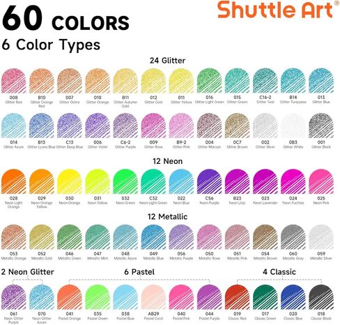 Shuttle Art Gel Pens, 120 Pack Gel Pen Set 60 Colored Gel Pen with 60 Refills for Adults Coloring Books Drawing Doodling Crafts Scrapbooking Journaling in Kuwait