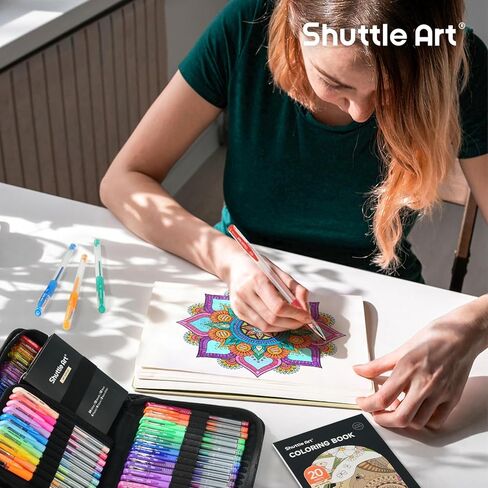 Shuttle Art Gel Pens, 120 Pack Gel Pen Set 60 Colored Gel Pen with 60 Refills for Adults Coloring Books Drawing Doodling Crafts Scrapbooking Journaling in Kuwait