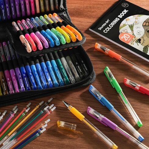 Shuttle Art Gel Pens, 120 Pack Gel Pen Set 60 Colored Gel Pen with 60 Refills for Adults Coloring Books Drawing Doodling Crafts Scrapbooking Journaling in Kuwait