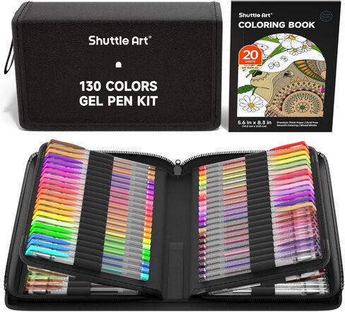 Shuttle Art Gel Pens, 120 Pack Gel Pen Set 60 Colored Gel Pen with 60 Refills for Adults Coloring Books Drawing Doodling Crafts Scrapbooking Journaling in Kuwait