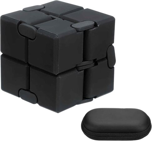 Fidget Magic Cube Toy Mini Stress Release Finger Flip Cube Toys, ABS Stress Relieving & Handheld Fidget Magic Game in Bag Perfect for Adults (Blue) in Kuwait