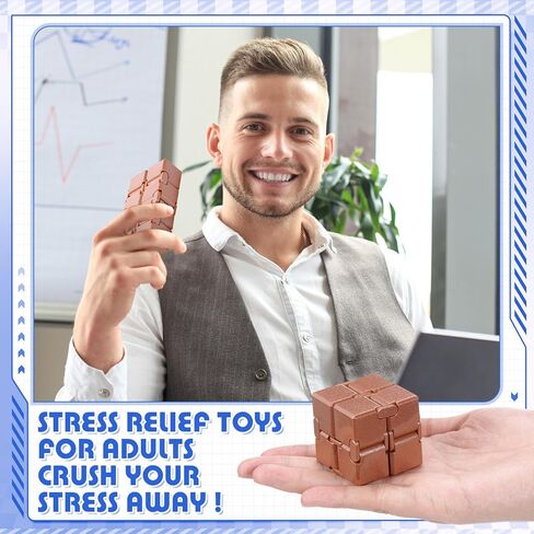 4 Pcs Infinity Cube Fidget Toys Adults Infinite Magic Fidget Cube with Case, Finger Gadget Portable Anxiety Stress Relieving Christmas Toys Gift Compatible with ADD ADHD OCD in Saudi Arabia