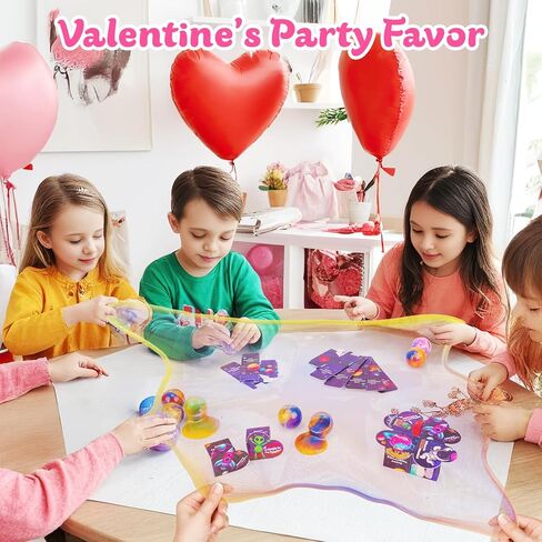 30 Pack Valentines Day Gifts for Kids Classroom - Galaxy Slime Valentines for Kids with Valentine Day Cards for School, Class Valentine's Day Exchange Gifts in Saudi Arabia
