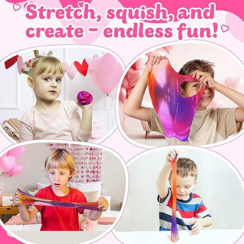 30 Pack Valentines Day Gifts for Kids Classroom - Galaxy Slime Valentines for Kids with Valentine Day Cards for School, Class Valentine's Day Exchange Gifts in Saudi Arabia