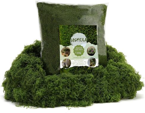 16oz طحلب أخضر مزيف للحرف اليدوية، طحلب صناعي لديكور النباتات بوعاء، طحالب كبيرة للاستخدام الداخلي/الخارجي، ترتيبات الزهور DIY، مرابي حيوانات وحدائق خرافية (أخضر داكن) in Saudi Arabia