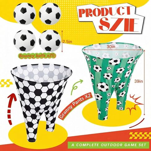 لعبة Granny Pants Yard، لعبة البيسبول لكرة القدم في الهواء الطلق مع كرات متينة عالية الارتداد مقاس 2.5 سم، لا حاجة للنفخ، مقاومة للرياح للفناء الخلفي ولم شمل الأسرة وعيد الفصح in Kuwait