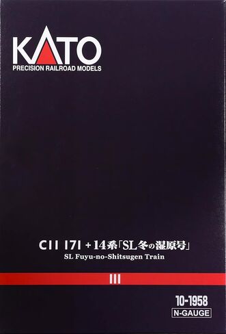 KATO N Gauge C11 171+14 Series 500 Series SL مجموعة سيارات مكونة من 6 سيارات للأراضي الرطبة الشتوية، منتج تخطيط خاص، نموذج سكة حديد 10-1958، قاطرة بخارية in Kuwait