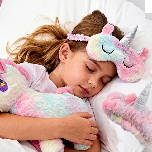 Unicorn Toys Gifts for Girls 4 5 6 7 8 9 10Years Old with Plush Toy Backpack 316 Stainless Steel Water Bottle Jewelry (Necklace Bracelet) Diary with Lock for Girls Sleep Mask Hair Accessories in Saudi Arabia