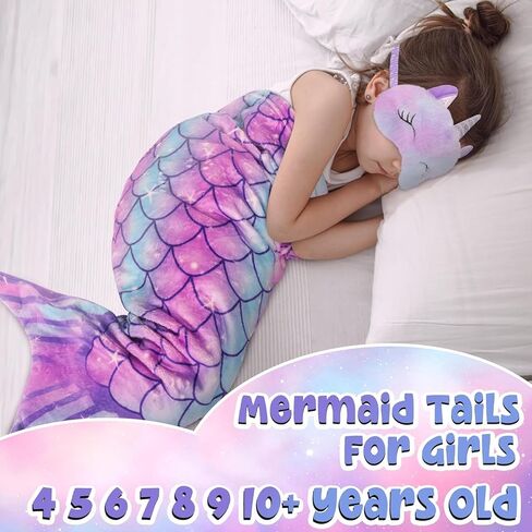 Mermaid Tail Blanket for Girls Valentine's Day Easter Gifts for Girl Birthday Diamond Art Kits with Soft Wearable Blanket Water Bottle in Saudi Arabia