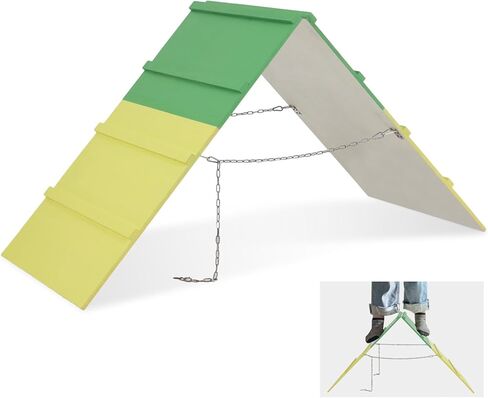 94.5" Adjustable Dog Agility Seesaw 4-Level Height Training Teeter for Small to Large Dogs Sturdy Wooden Dog Agility Equipment with Non-Slip Surface for Backyard Exercise Confidence Course (Seesaw) in Saudi Arabia