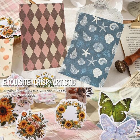 OKUPAN Scrapbook Supplies Kit – 400PCS Vintage Cottagecore Floral Scrapbook Paper & Stickers, 4 Pack Pastoral Scrapbooking Supplies for Journaling, Card Making & DIY Gifts in Saudi Arabia