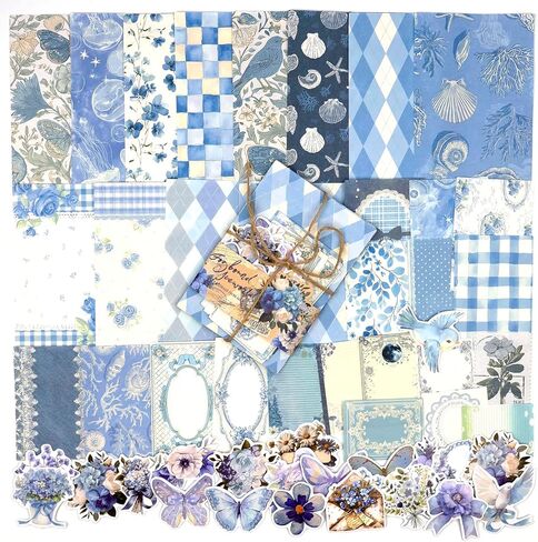 مجموعة لوازم سجل القصاصات من OKUPAN - 400 قطعة من ورق وملصقات قصاصات الزهور العتيقة من Cottagecore، 4 عبوات من لوازم سجل القصاصات الرعوية لليوميات وصنع البطاقات والهدايا التي تصنعها بنفسك in Kuwait