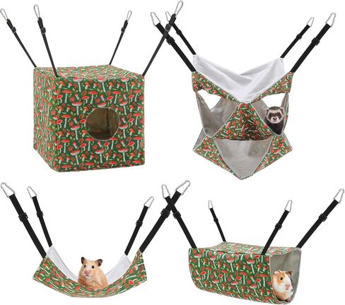 Ferret Hammock 4 Pack Ferrets Guinea Pig Rat Cage Accessories Hanging Rat Hammock for Small Animals Hamster Sugar Glider Squirrel Chinchilla Guinea Pig, Camouflage in Saudi Arabia