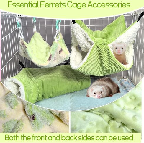 Hamiledyi Ferret Hammock 5 Pack Sugar Glider Climbing Ropes Toys Rat Hanging Tunnel Hammock Swing Squirrel Hideout Bed Cage Accessories for Hamster Mouse Small Animals in Saudi Arabia
