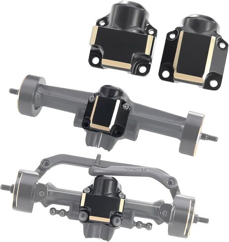 SCX30 Black Coating Brass Front Rear Axle Cover Weights Diff Cover for RC Crawler AXIAL SCX30 Ford Bronco Jeep Wrangler JLU Upgrade Parts in Saudi Arabia