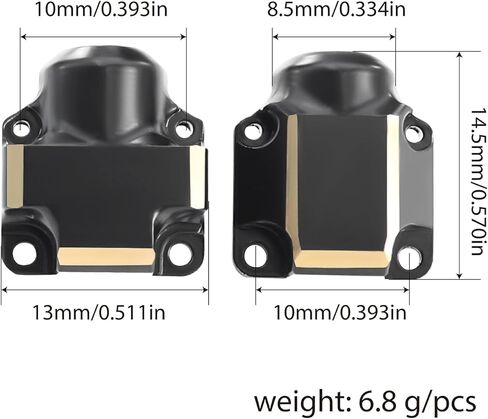 SCX30 Black Coating Brass Front Rear Axle Cover Weights Diff Cover for RC Crawler AXIAL SCX30 Ford Bronco Jeep Wrangler JLU Upgrade Parts in Saudi Arabia