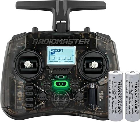 جهاز إرسال Gimbal لقاعة الجيب من Radiomaster، جهاز تحكم عن بعد ELRS محمول خفيف الوزن مدمج بإضاءة LED وضع هوائي قابل للطي 2 (فحمي) in Kuwait