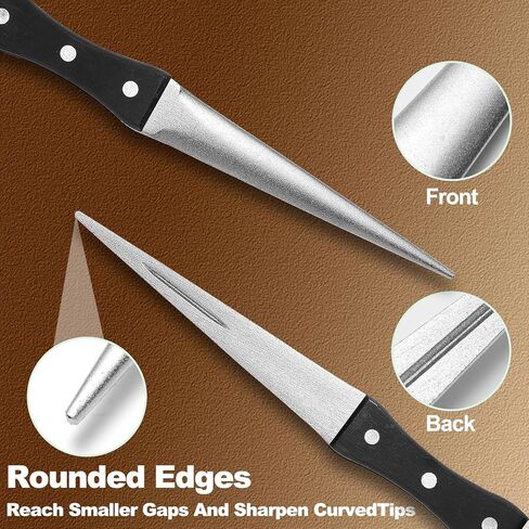 مبراة سكاكين الحافر، أداة أبعد 10 بوصة، قضيب شحذ مع مقبض خشبي صلب مريح احترافي لسكاكين الحافر ومعظم أنواع سكاكين المزرعة in Kuwait