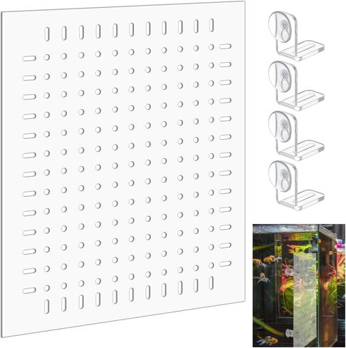 PH PandaHall Acrylic Fish Tank Divider Kit Clear Aquarium Divider Fish Tank Separator Set with Suction Cups Isolation Grid Board Flapper Dividing Net for Separating Fishes Accessories 11.8x9.8 inch in Saudi Arabia