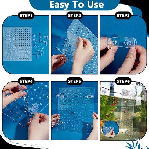 PH PandaHall Acrylic Fish Tank Divider Kit Clear Aquarium Divider Fish Tank Separator Set with Suction Cups Isolation Grid Board Flapper Dividing Net for Separating Fishes Accessories 11.8x9.8 inch in Saudi Arabia