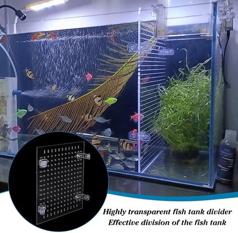 PH PandaHall Acrylic Fish Tank Divider Kit Clear Aquarium Divider Fish Tank Separator Set with Suction Cups Isolation Grid Board Flapper Dividing Net for Separating Fishes Accessories 11.8x9.8 inch in Saudi Arabia