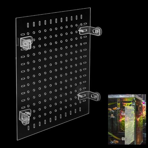 PH PandaHall Acrylic Fish Tank Divider Kit Clear Aquarium Divider Fish Tank Separator Set with Suction Cups Isolation Grid Board Flapper Dividing Net for Separating Fishes Accessories 11.8x9.8 inch in Saudi Arabia